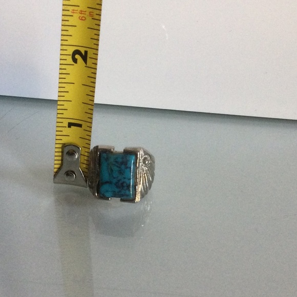 Large Silver & Turquoise Statement Ring - Picture 6 of 6